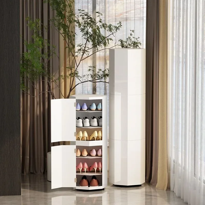 

Creative cylindrical 360-degree rotating shoe cabinet home entrance hall entrance narrow outer corridor balcony storage