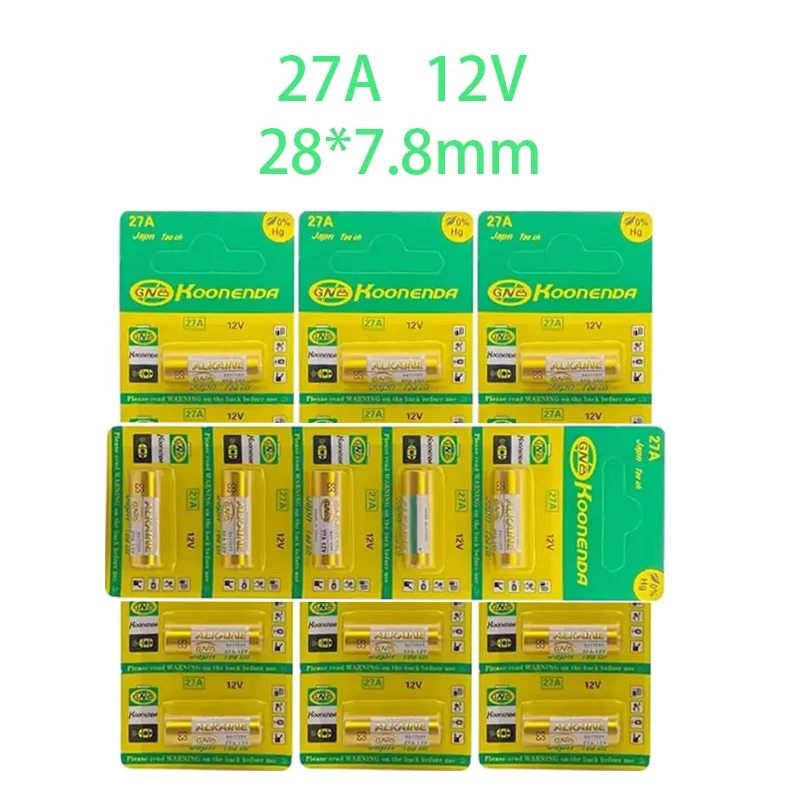 Щелочная батарея A27 27A 12V для дверного звонка, сигнализация, пульт дистанционного управления G27A MN27 MS27 GP27A VR27 L828 V27GA ALK27A A27BP, сухие элементы