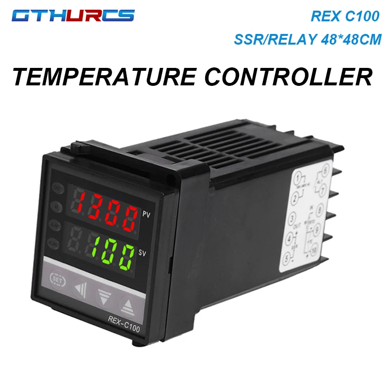 RKC PID temperature controller thermostat REX-C100 universal input K 1m thermocouple 400Celsius with  SSR RELAY output