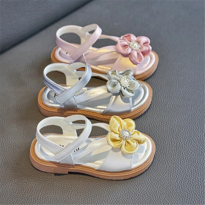 

Girls' sandals new Little girl fashion flower princess shoes kid's leisure soft sole open toe beach shoes baby Toddler sandals