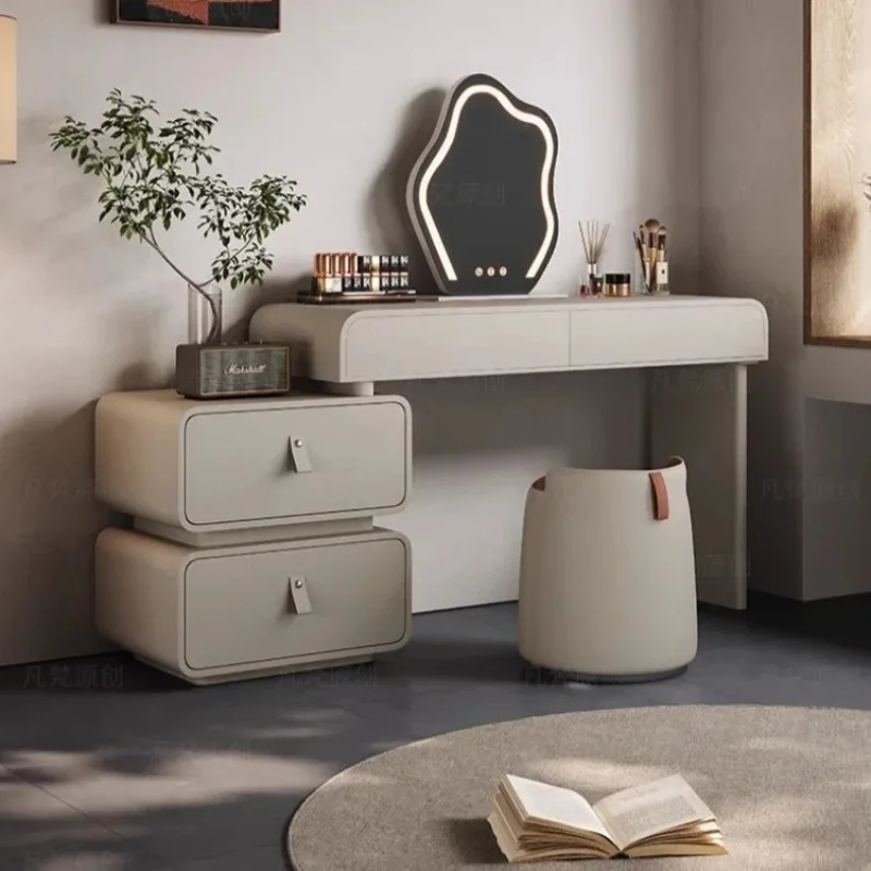 

Mirror Makeup Vanity Minimalist Women Corner Storage Vanity Makeup Desk Dressing Table Luxury Girl Home Furniture Accessories