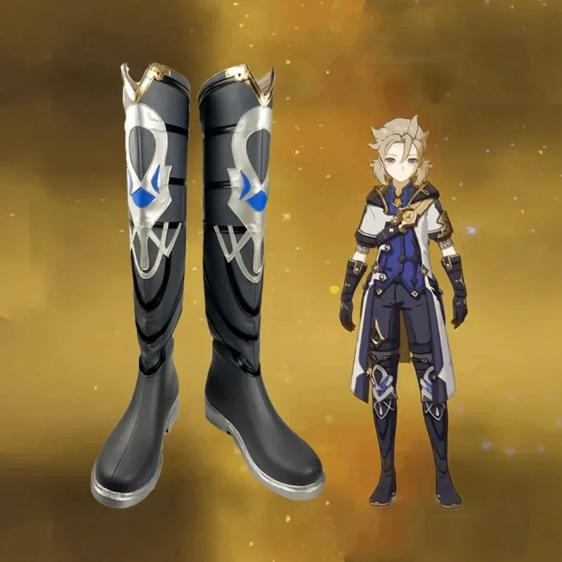 Genshin Impact Albedo, черные туфли, ботинки для Хэллоуина, карнавала, аксессуары для косплея MN1