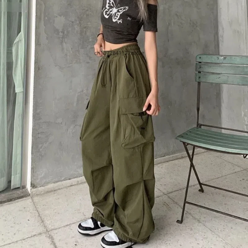 Street Dance Uniform, Solid Color Pants, Straight Leg Loose Retro Long Casual Pants, Women's Wide Leg Street Hip-hop Style