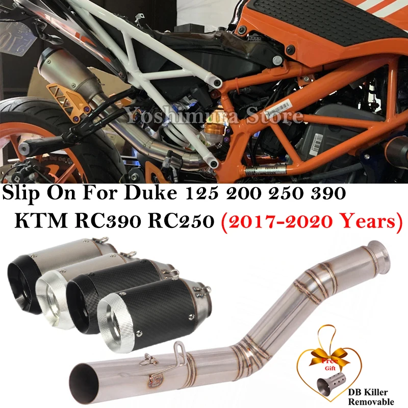 

For KTM Duke 125 250 390 RC390 RC250 2017-2021 Motorcycle Exhaust Systems Escape Modified High Position Middle Link Pipe Muffler