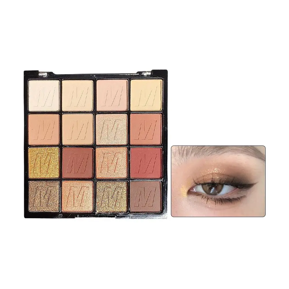 16 Farben Lidschatten Palette matt Glitter Perl glanz Schweiß Make-up Puder beständig langlebige wasserdichte Kosmetik w7k7