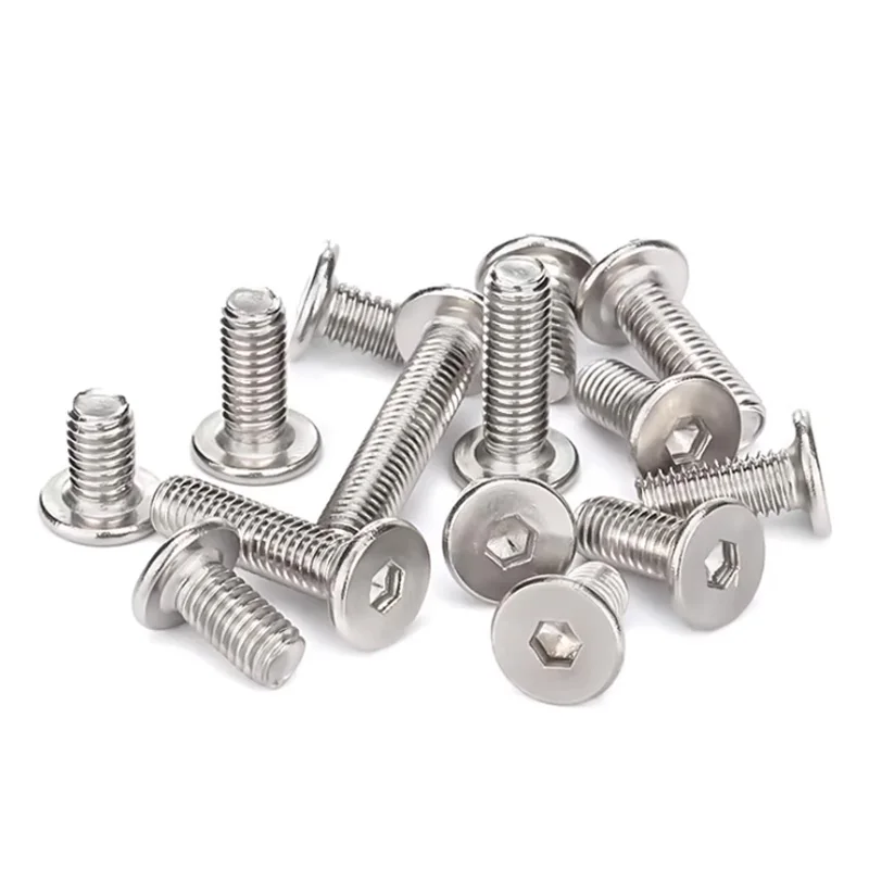 Hex Hexagon Socket Ultra Thin Flat Wafer Allen Head Bolt 304 A2-70 Stainless Steel Internal Hex Drive Screw CM M6 M8 M10 M12