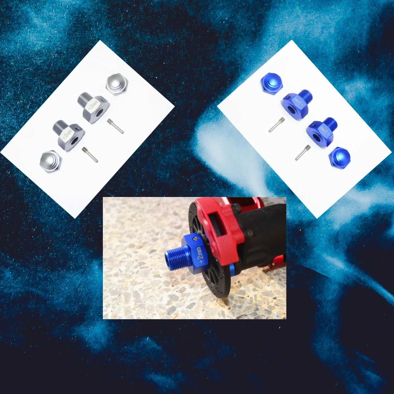 Adaptador hexagonal de aluminio GPM (+2 mm) para LOSI 1/6 Super Baja Rey LOS252077