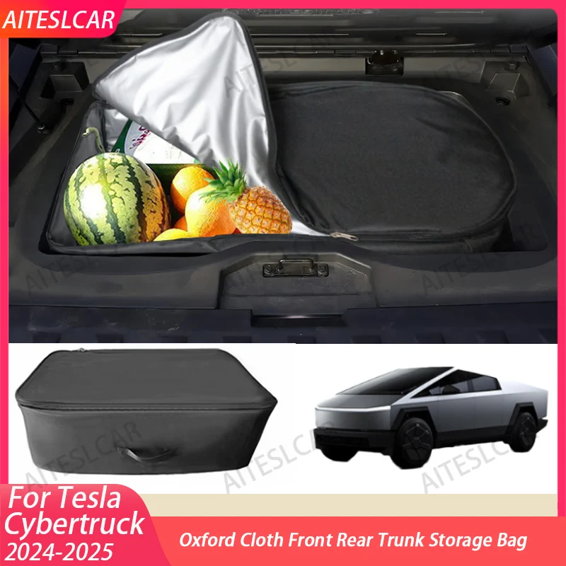 

Front Rear Trunk Storage Bag For Tesla Cybertruck 2024 2025 Oxford Cloth Waterproof Keep Cooler Storage Organizer Accessories