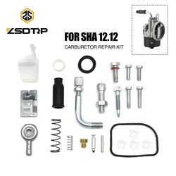 ZSDTRP For Dellort SHA 12.12 Carburetor Repair Kit Float Needle Valve Screw Spring Fibre Seal Pilot Main Jet For PHBH PHBL PHBE