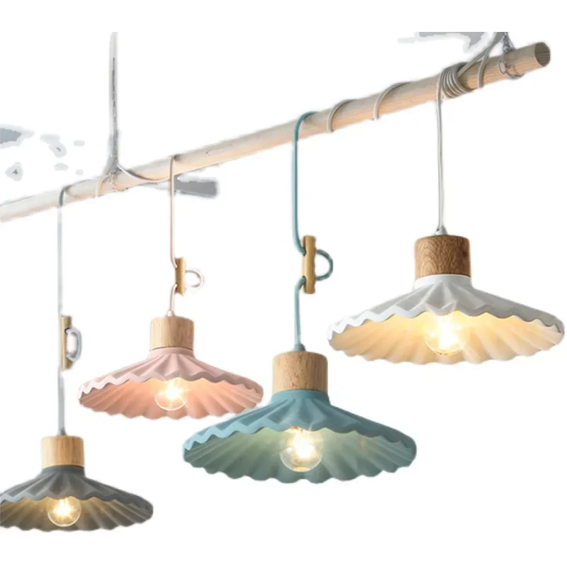 حديث-مصباح معلق مزخرف ماكارون ، أضواء متدلية رومانسية ودافئة ، ثريا صغيرة ، إضاءة مطعم نوردية ، بار ، متجر شاي