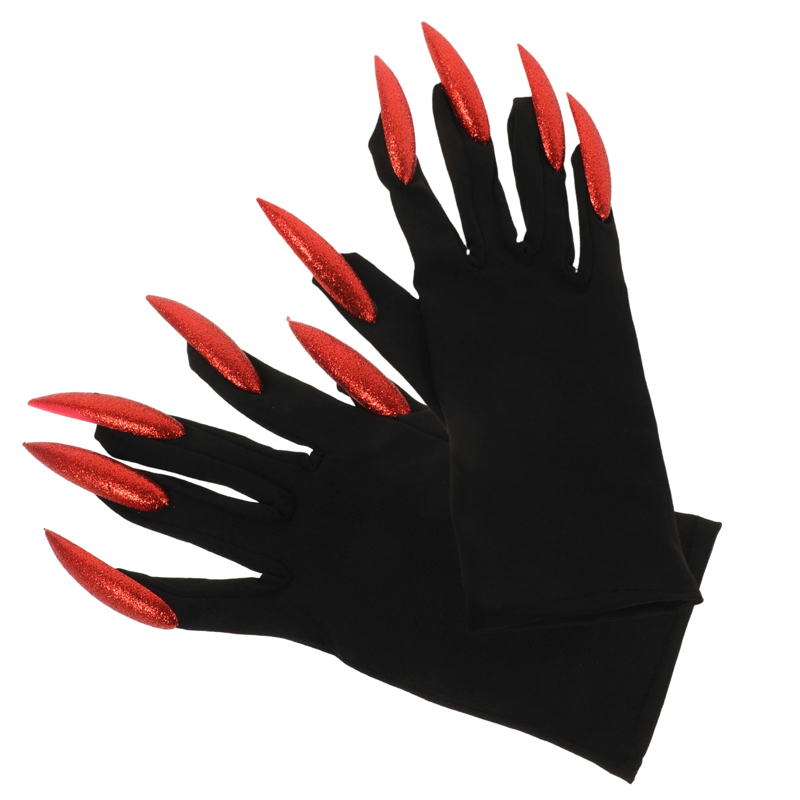 1 par de guantes con garra de fantasma para Halloween, guantes ligeros con uñas de bruja para disfraz de Cosplay, accesorios de miedo para fiesta, guantes largos para uñas