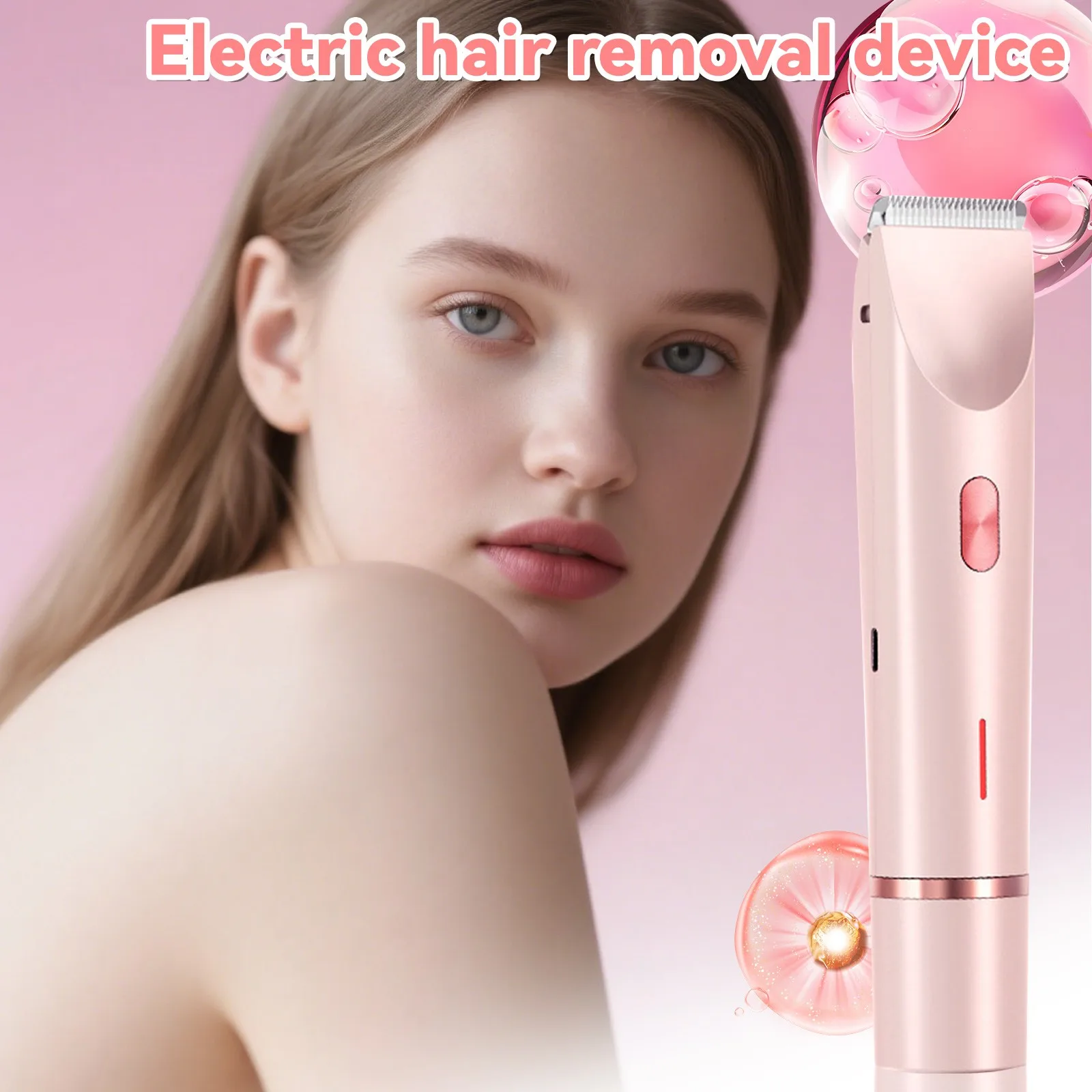 

Dual Head Electric Hair Remover Portable Shaver Pink Body Facial Trimmer Women Cordless Hair Removal Device Bikini Leg Armpit
