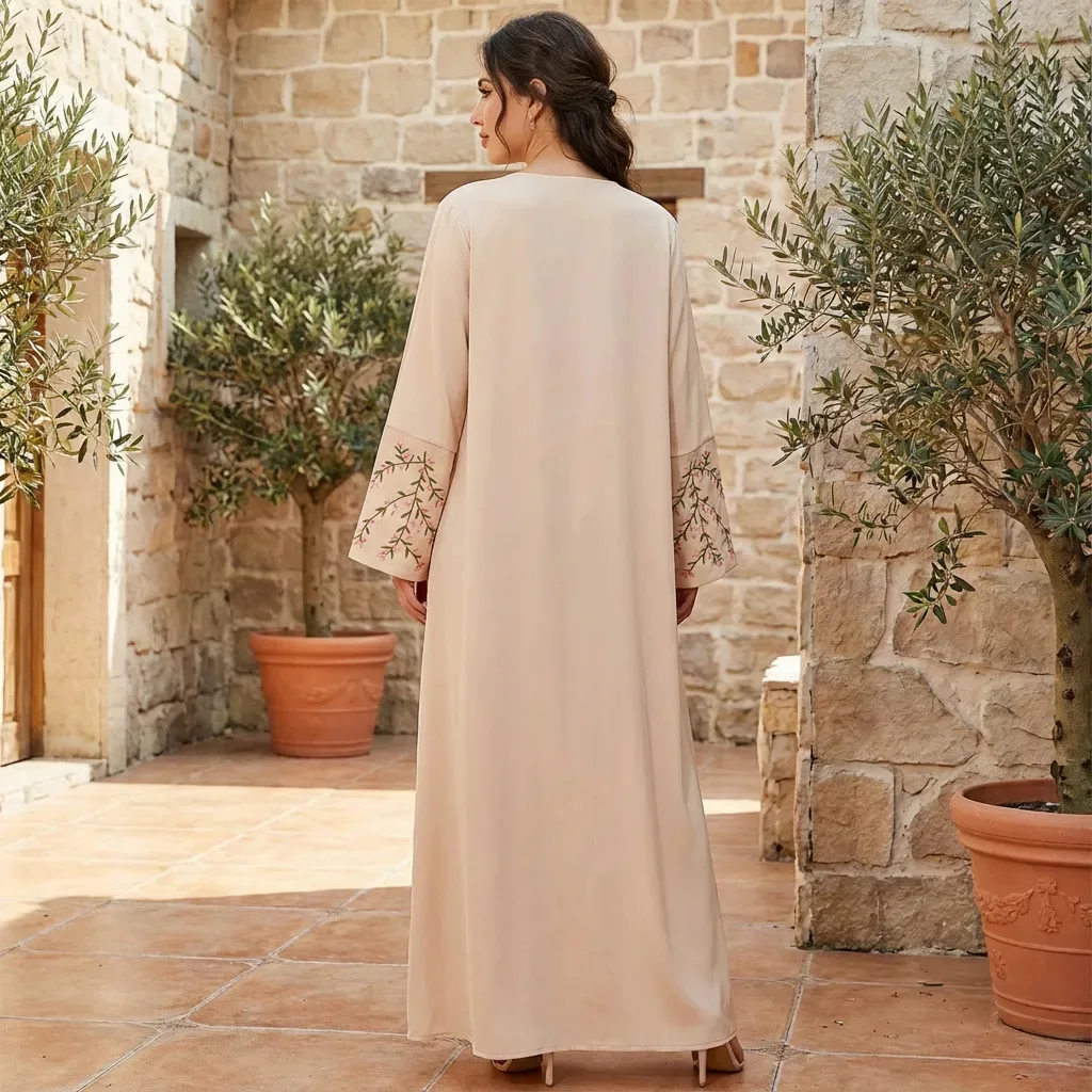 Moyen-Orient broderie ouvert Abaya dubaï caftan femmes Robe musulmane Eid Kebaya Islam Kimono Cardigan turquie Caftan Femme Robe
