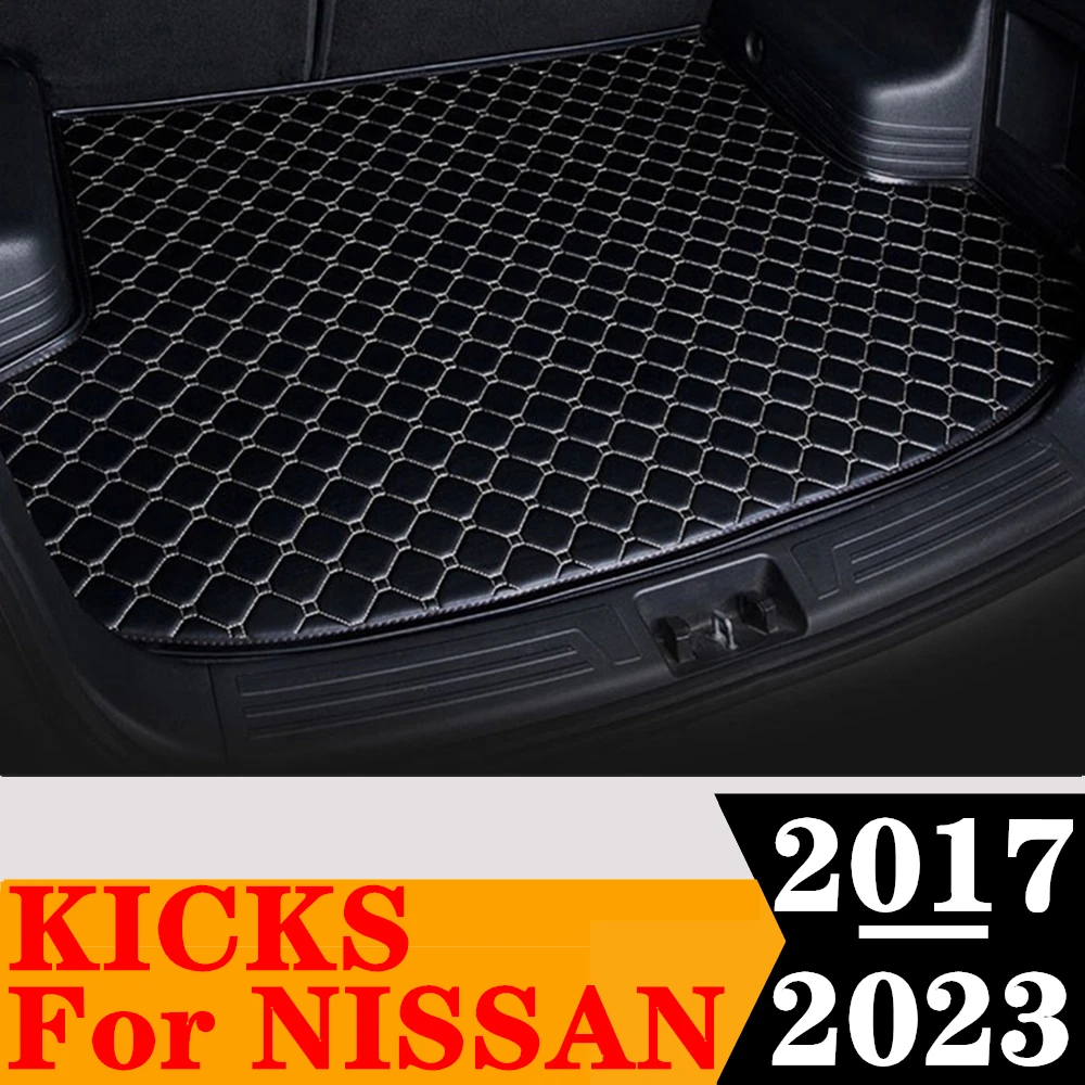 Car Trunk Mat For NISSAN Kicks 2023 2022 2021 2020 2019 2018 2017 Rear Cargo Liner Tail Boot Tray luggage Pad Carpet Auto Parts