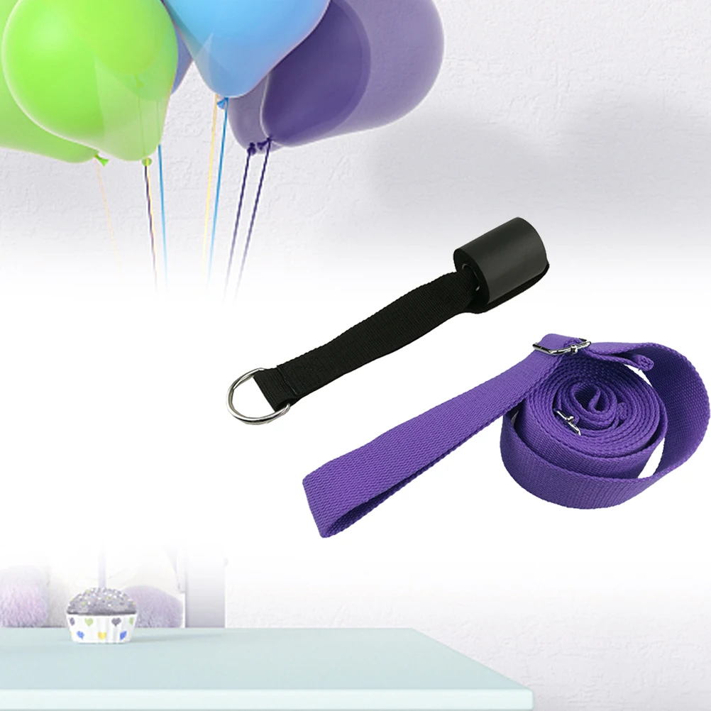 

Yoga Fitness Strap Stretchy Exercise Band Deep Purple Strong Cotton Material Supports Balance Posture Muscle Toning Advanced