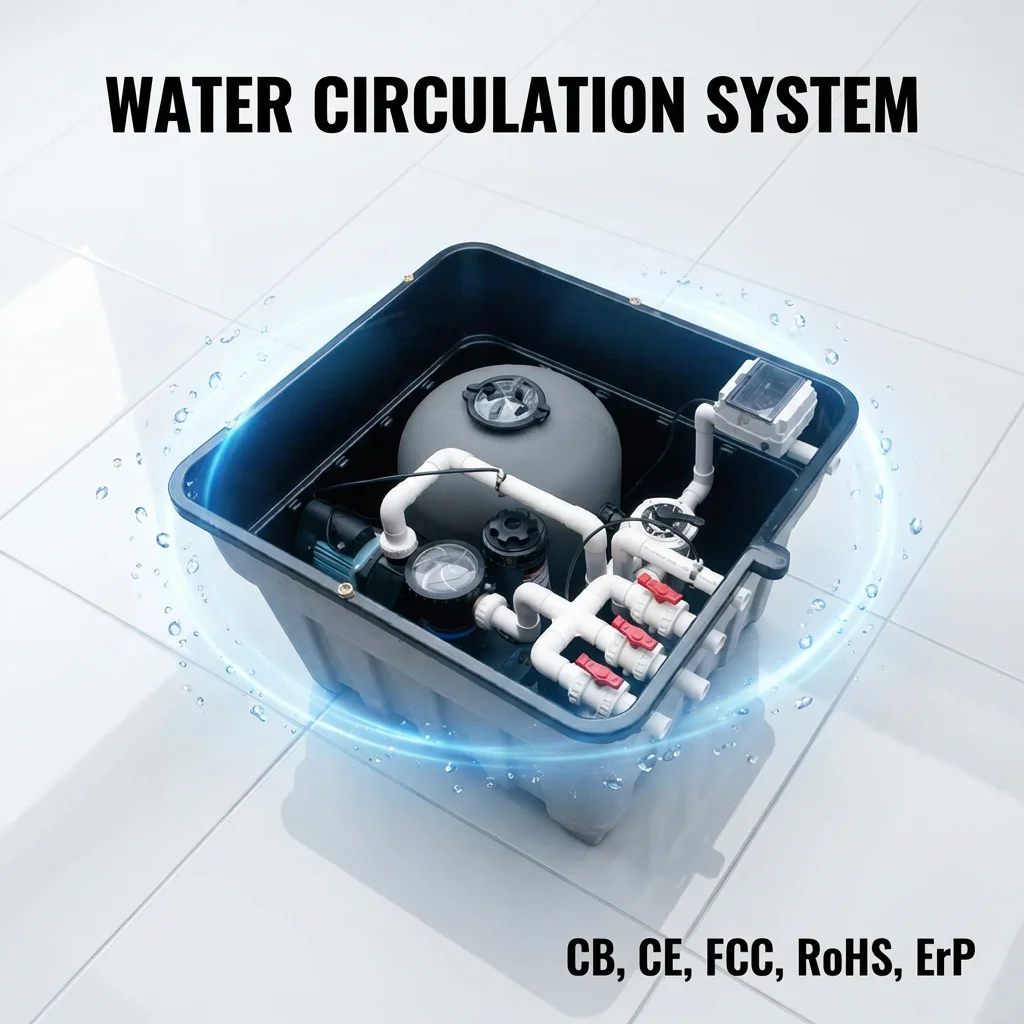 Inground Fiberglass Sand Filter Swimming Pool Water Treatment Complete Filtration System With Water Pump Sterilization