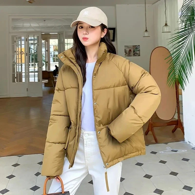 New Winter Coat Women Down Cotton Coat Causal Thick Warm Parkas Zipper Short Winter Jacket Outerwear Female Bread Cotton Clothes