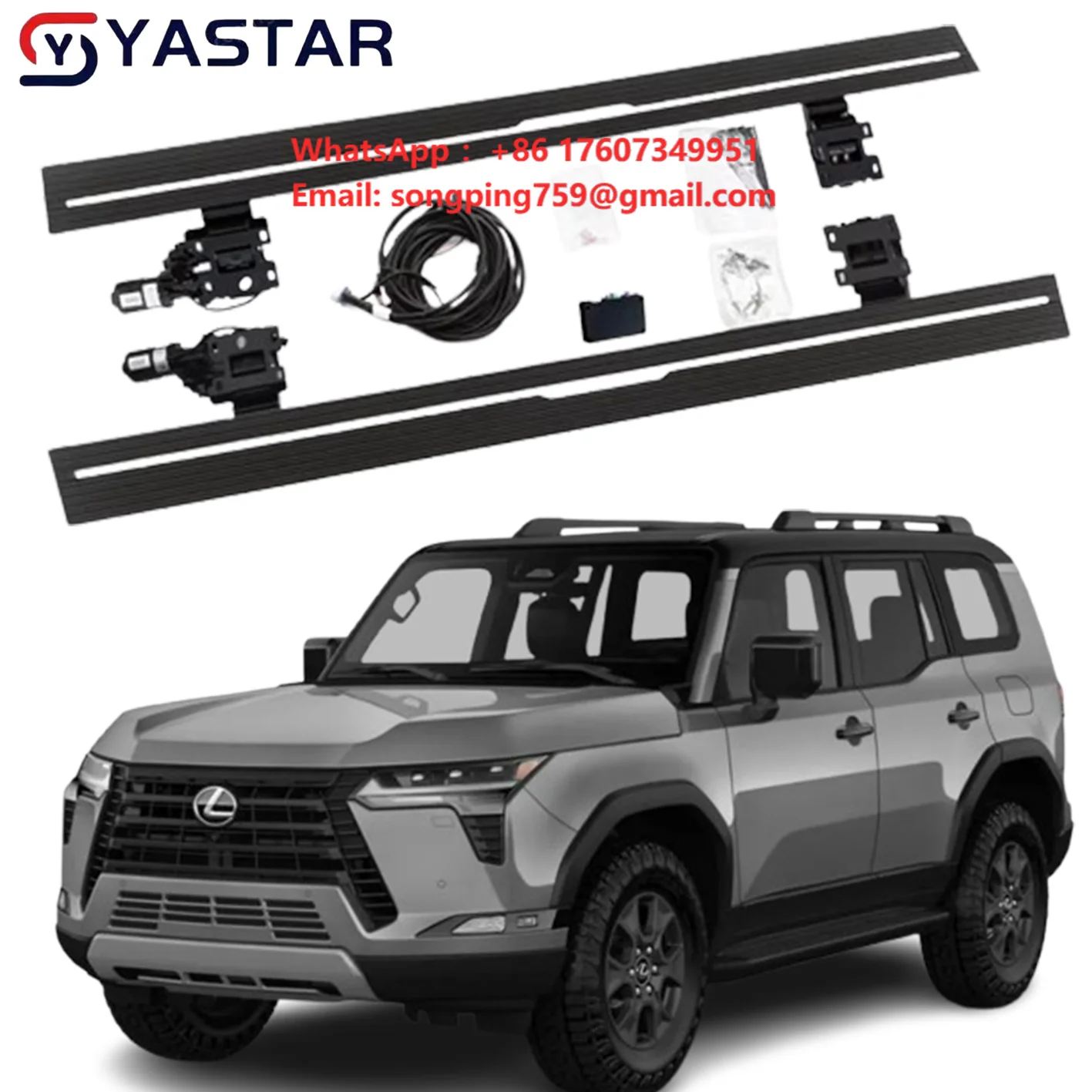 Newest Model Electric Side Steps Automatic Foot Step  Running Board Aluminum for Lexus GX550h with Skirts 2025