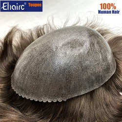 Perruques de prothèse capillaire pour hommes, système de cheveux 0.12 humains, peau d'injection, toupet, mâle, 6
