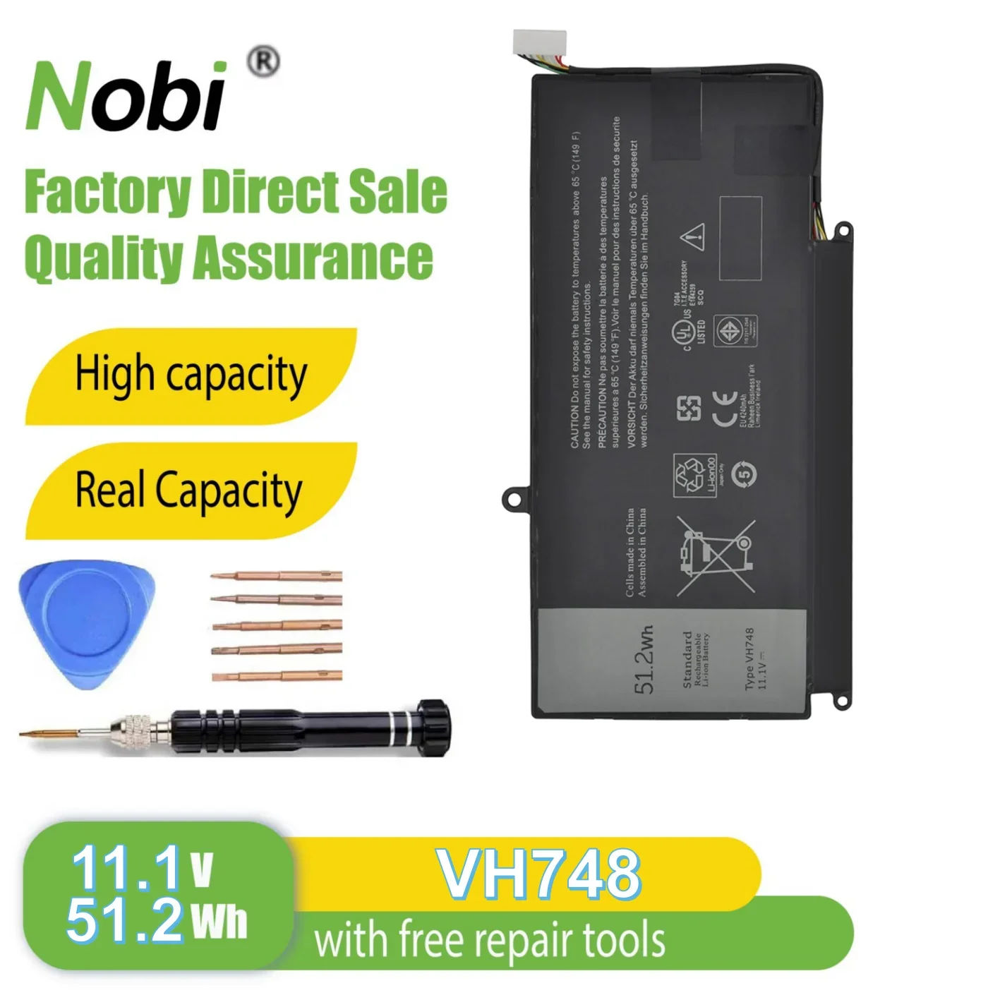 

Аккумулятор Nobi VH748 для Dell Inspiron 14 5439, Vostro 5460, 5470, 5560 Series, Ins14zD-3526, V5460D-1308, V5460D-2628, V5460R-2526
