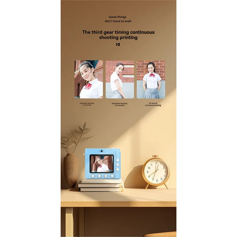 ELEC-P6 Children Camera Instant Print 1080P Video Camera 2.8Inch Display With Memory Card