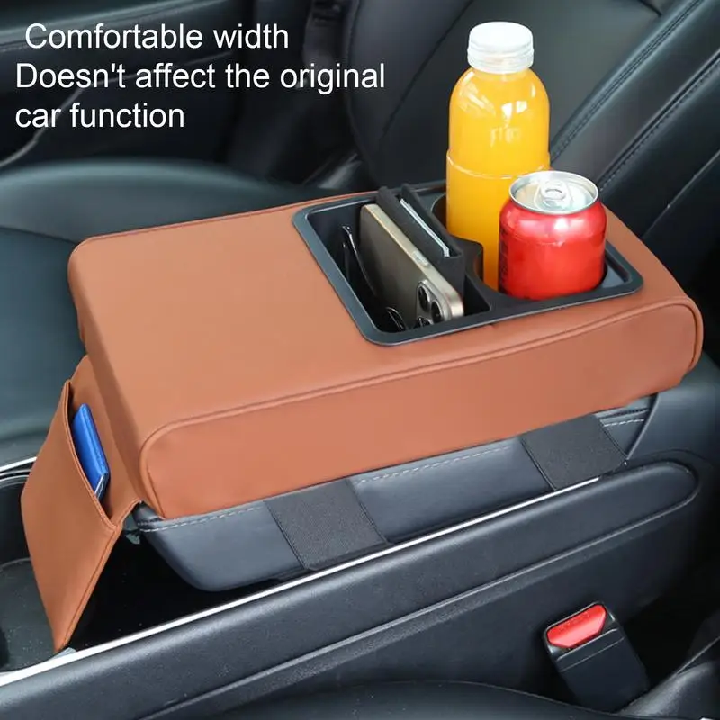 PU Leather Car Armrest Mat Center Console Arm Rest Protection Cushion Auto Armrests Storage Box Cover Pad interior accessories