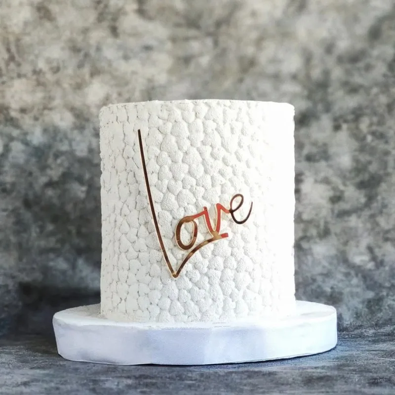 New No Stick Love Wedding Cake Topper Gold Happy Birthday Acrylic Topper for Birthday Wedding Party Supplies Cake Decorations