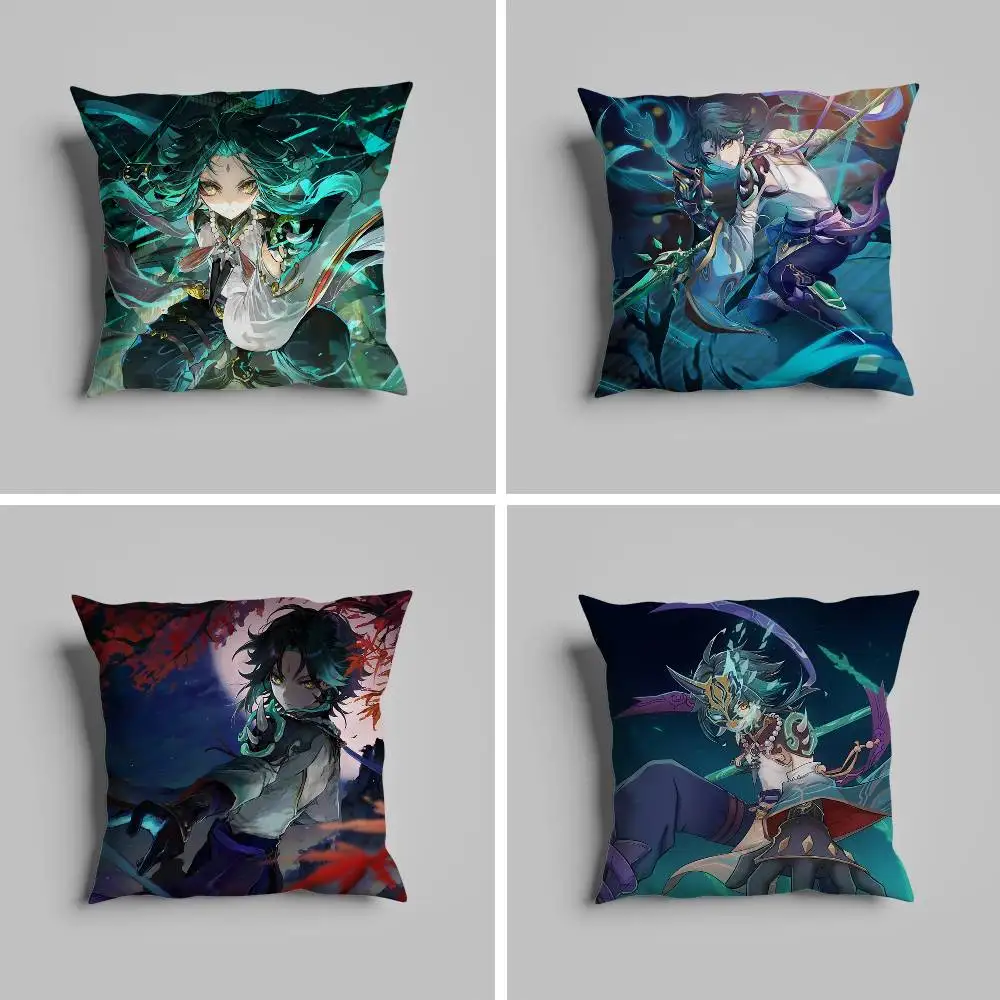 

Xiao Genshin Impact Pillow Case For Car Pillows 60x60 Cushions Luxury Double Sided Cover Home And Decoration Sofa 30x30