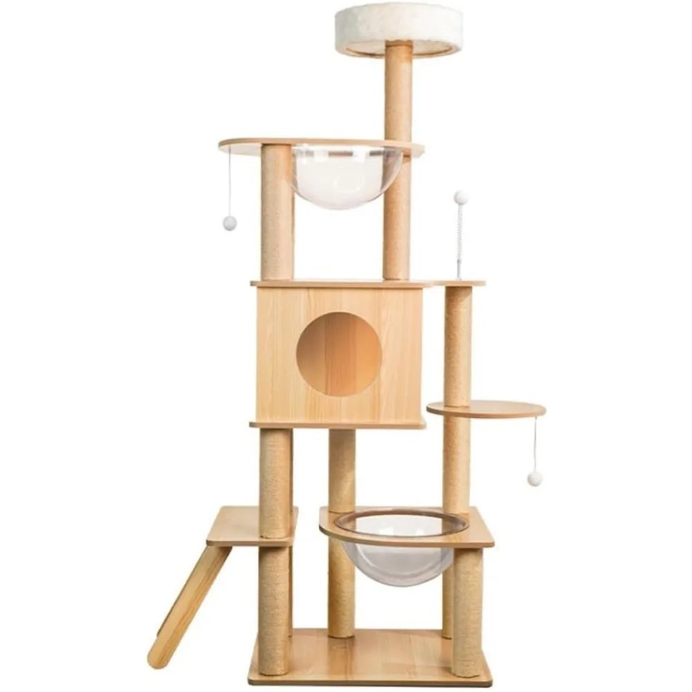 

Cat Climbing Frame Large Double Space Capsule Climbing Frame Nest Tower Jumping Platform Shelf Claw Grinding Toy