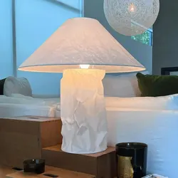 Janpanese-Lámpara de pie de papel nórdico, lámpara de mesa LED Wabi Sabi, para dormitorio, mesita de noche, sala de estar, decoración de Hotel