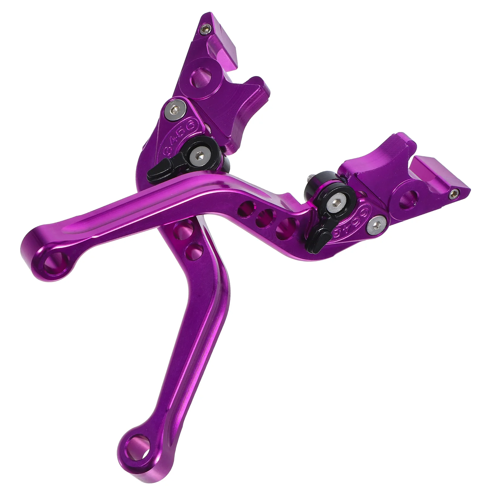 2 Pcs Motorcycle Brake Handle Tension Rod Lever Purple Aluminum Alloy Handlebar