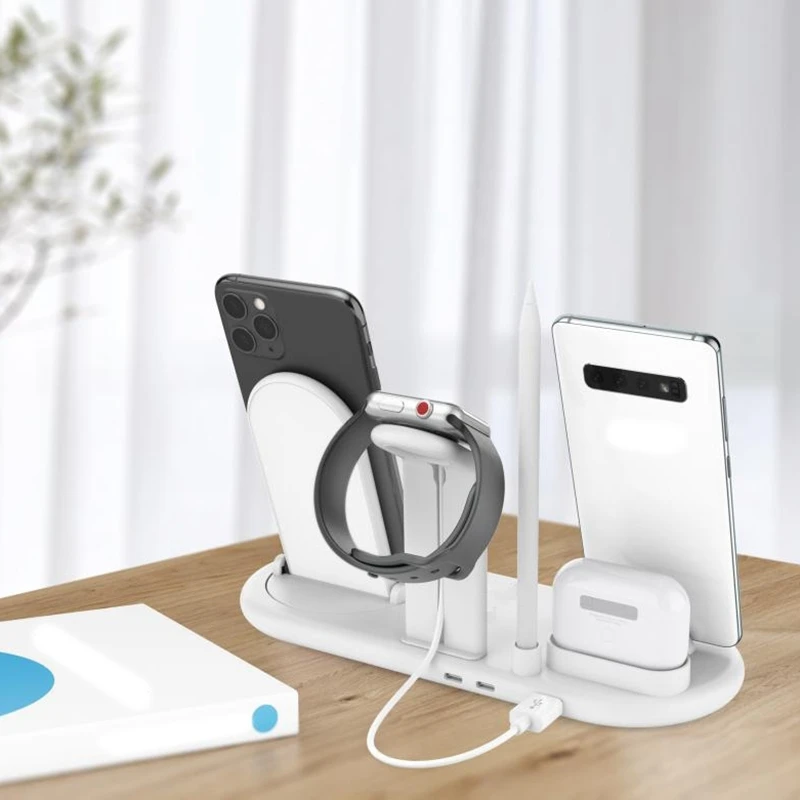 7-In-1 Portable Wireless Charging Multi-Function Wireless Charging Stand Wireless Earphone All-Round Charging