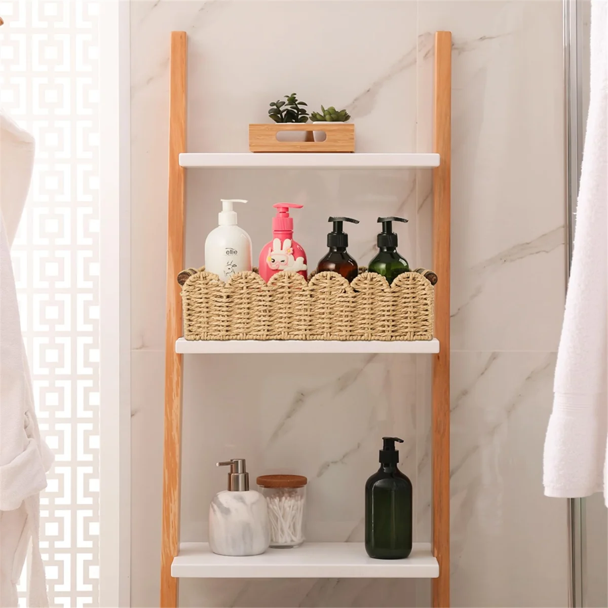 

Wicker Toilet Paper Storage Basket - Bathroom Organizer