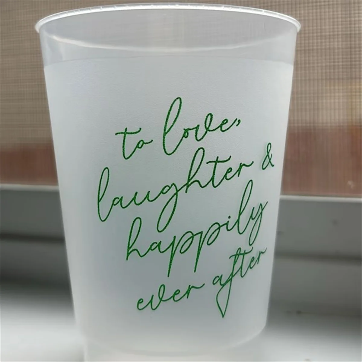 10pcs Custom Frosted Wedding Cups, 5oz, 8oz, 9oz, 10oz, 12oz, 14oz, 16oz, 20oz, 24oz / Personalized Cups, Party Cups, Party Deco