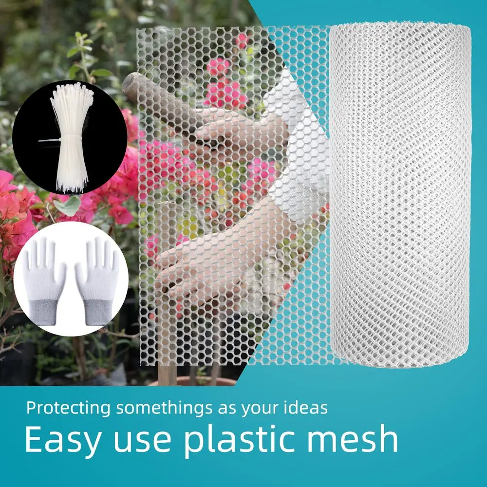 

Сетка пластиковая белая Garden Safeguard, 15.7 дюймов x 49.2 футов, рулон, многофункциональная декоративная ограда для домашней птицы, собак, кроликов, кур