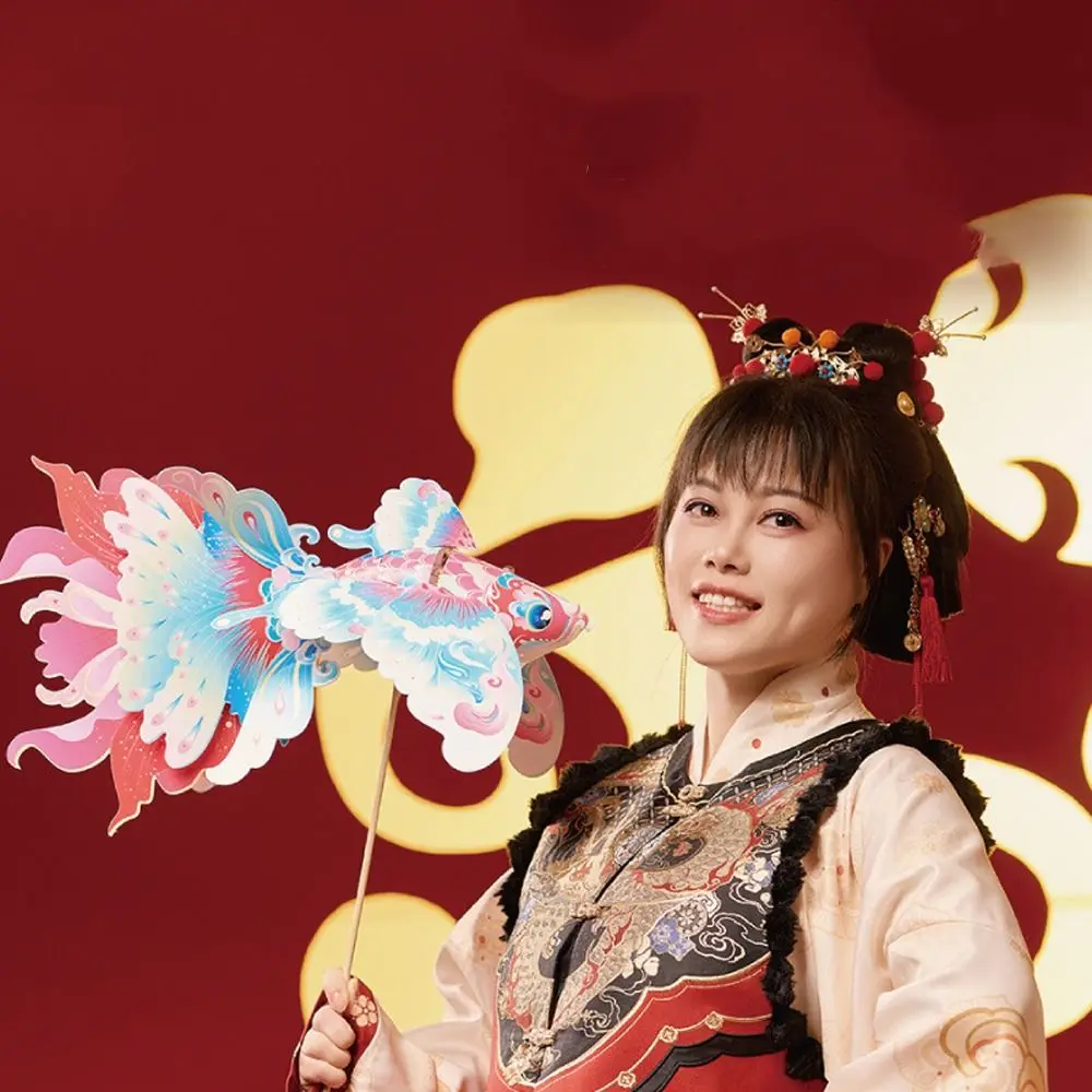 Chinese Style New Year Fish Lantern Waterproof Traditional Children Handheld Lantern Cartoon Celebration Lantern