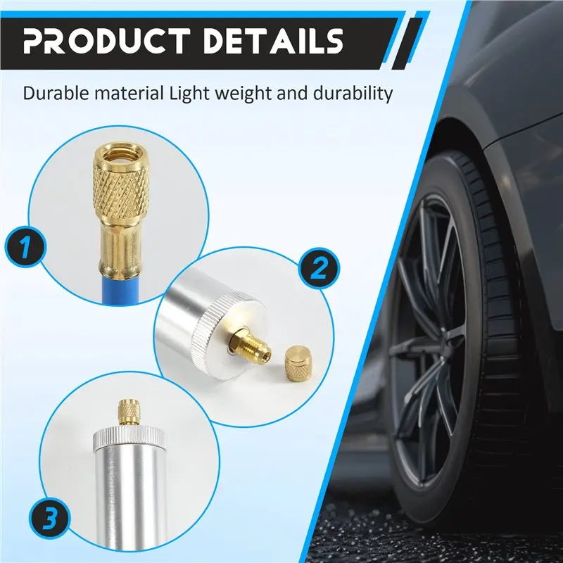 A44I-Dye Injector Air Conditioning Car Oil Injection R12 R134A R22 Dye Injection 2 Ounce Pure Liquid Coolant Filler Tube