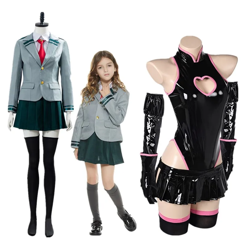Adulto/niños URARAKA OCHACO Cosplay uniforme Academia falda abrigo disfraz Kazuho Haneyama mono trajes Halloween carnaval traje