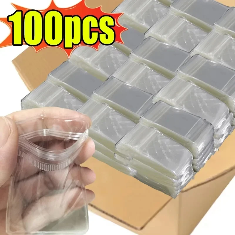 10-100Pcs Transparent PVC Jewelry Organizer Pouches Bags Anti-Oxidation Earring Pendant Necklace Bracelet Storage Holder Box