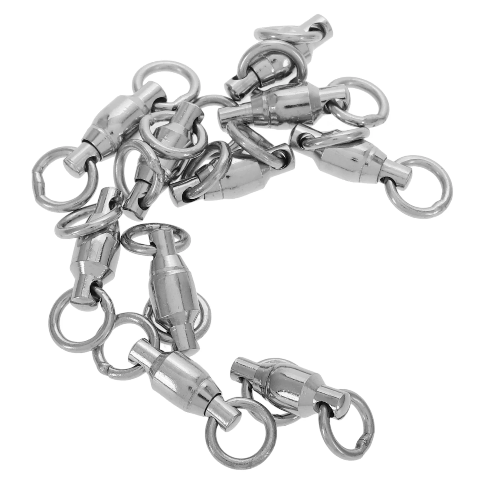 10 Pcs Stainless Steel Connector Fishing Rolling Swivel Swivels Ball Bearing Tackle Barrel Saltwater