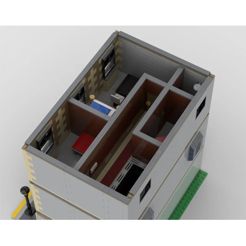 Modelo City Street View, bloques de construcción MOC, arquitectura, Hotel, tecnología Modular, regalos de vacaciones para niños, juguetes para montar, traje