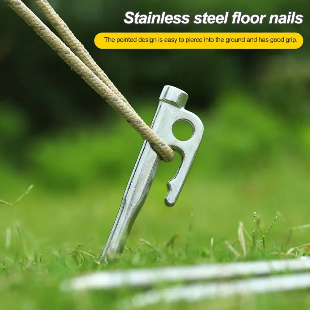 20/30CM Stainless Steel Heavy Duty Tent Stakes Pegs Single Hole Outdoor Canopy Ground Nail Peg Spike Camping Accessories