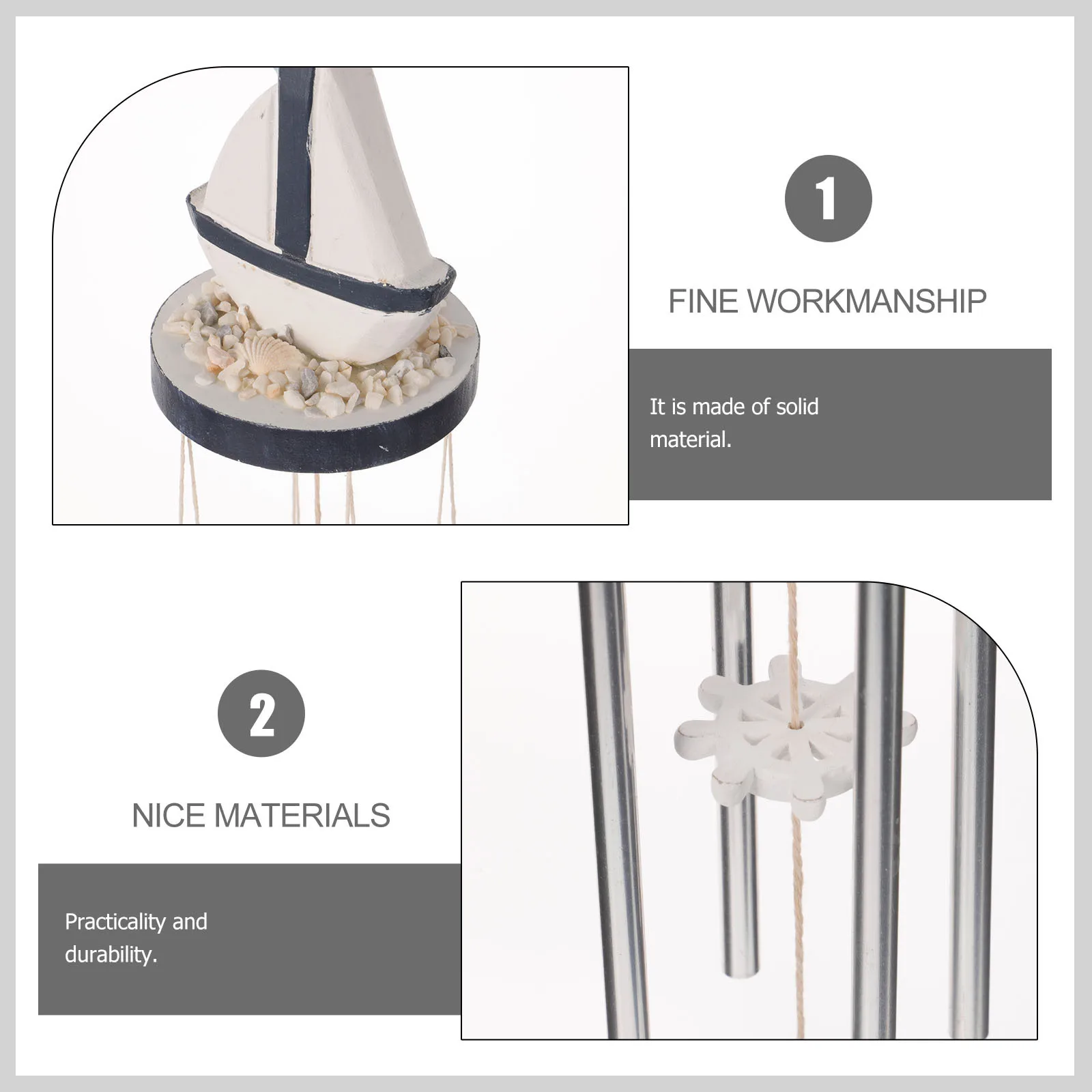 

Mediterranean Elements Wind Chime Pendant Outdoor Indoor Garden Hanging Decor Nautical