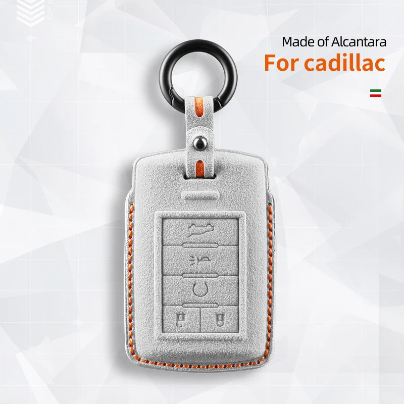 لكاديلاك CTS ATS XTS SLS SRX XLS DTS STS إشبيلية إسكاليد الجلد المدبوغ حافظة مفاتيح السيارة قذيفة 5 زر ملحقات سلسلة المفاتيح السيارات #6
