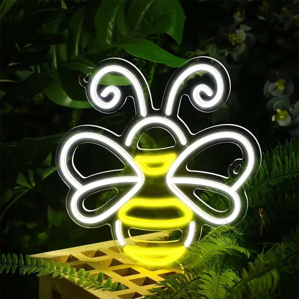 

Bee Neon Sign Honey Neon Light Sign LED Animal Neon Lamps for Wall Hanging Bedroom Child Room Playground Shop Decor Gift