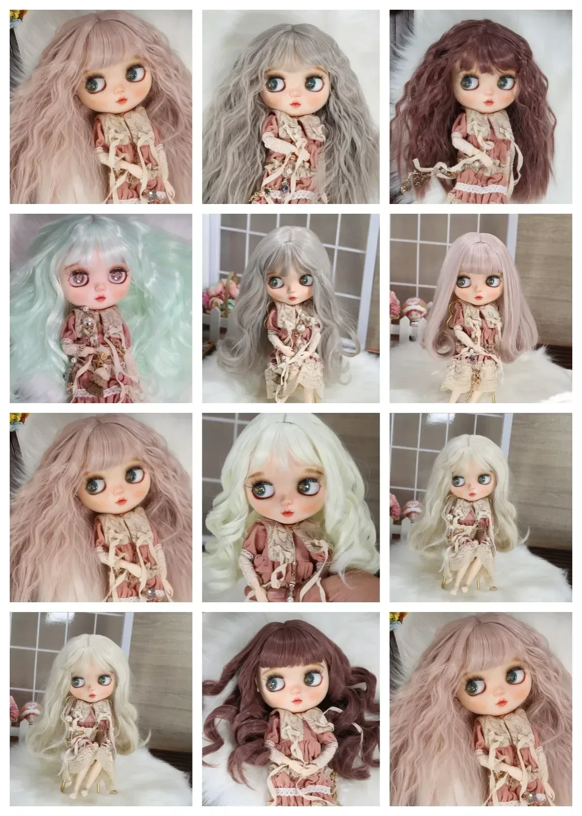 BJD Doll QBABY AMYDOLL DIANDIAN Wig is Suitable For Blythe Size Doll Accessories Wig Toys Tress Hair High Temperature Long Hair