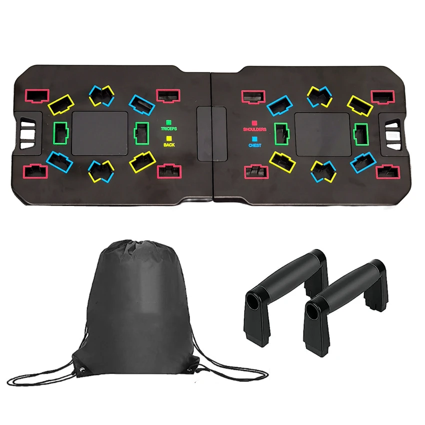 

for Wellshow Sport 2024 Upgraded Aluminum Alloy Push Up Board Fitness Foldable 20 in 1 Push Up Bar Handles at Home Gym