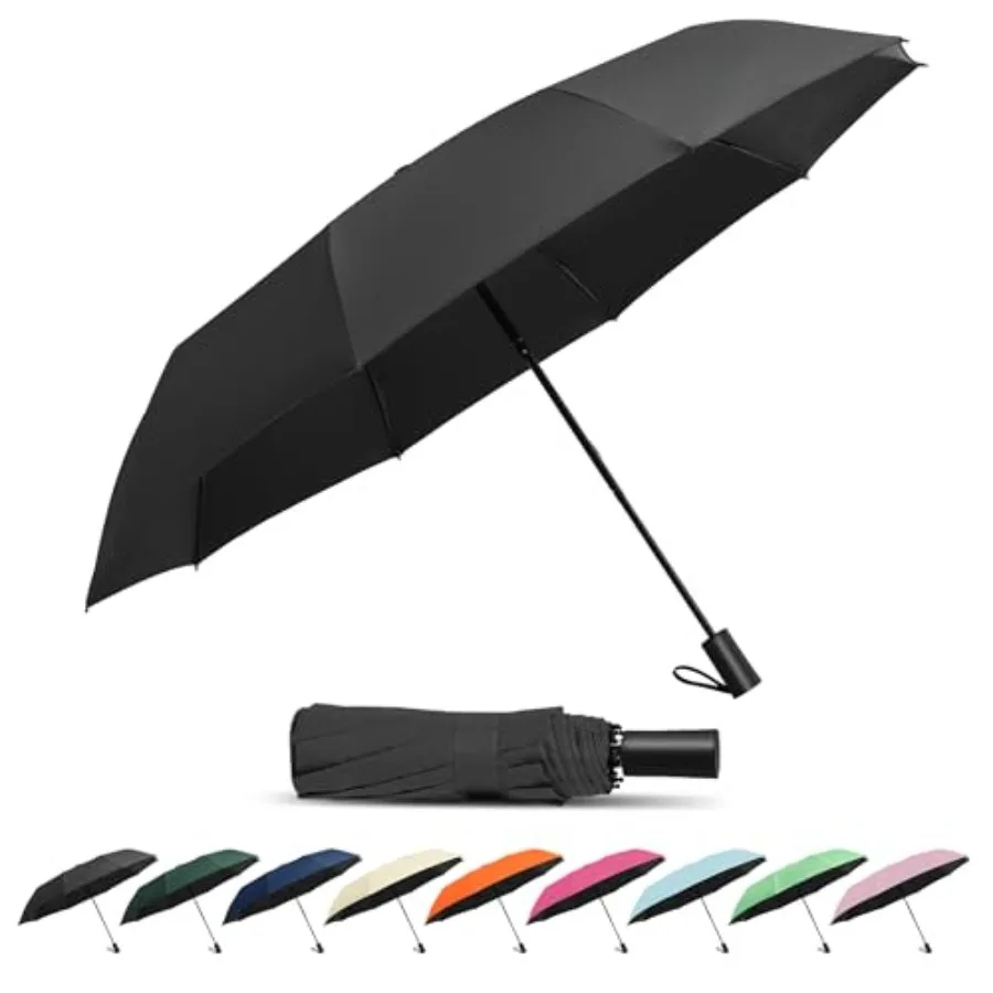 

SoulRain 46" Travel Sun and rain Umbrella, Lightweight Windproof Umbrella, Portable Lightweight Compact Parasol with 95% UV Pro