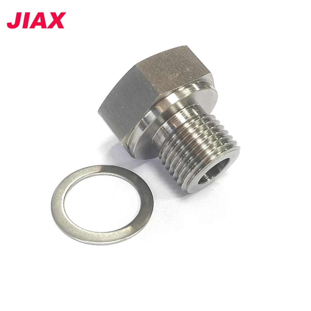 Stainless steel M16x1.5 Female To 1/8 NPT Male Oil Pressure Sensor Adapter With Gasket