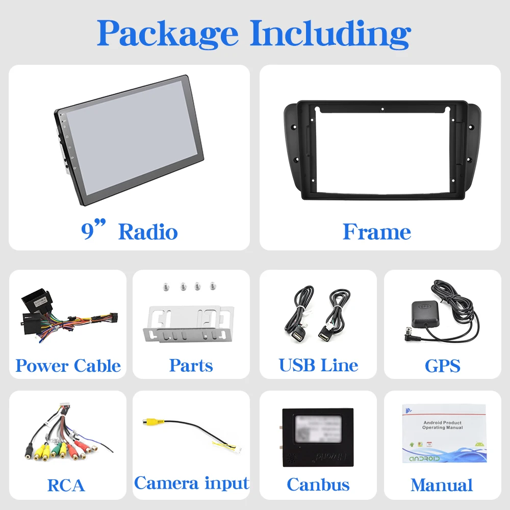 Podofo 9 "راديو السيارة اللاسلكي CarPlay راديو أندرويد لمقعد إيبيزا 6j 2009-2013 الوسائط المتعددة نظام تحديد المواقع FM 4G واي فاي أنظمة السيارة الذكية